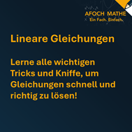 Lineare Gleichungen